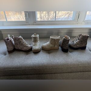 Stylish Kids Boots Set - Floral, Glitter, and Leopard Designs